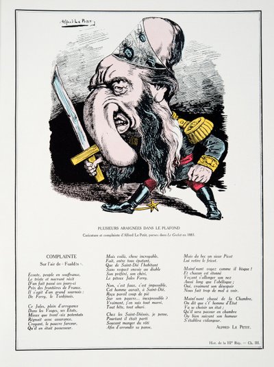 Mehrere Spinnen an der Decke, aus Histoire de la Troisieme Republique, Bd. I, l