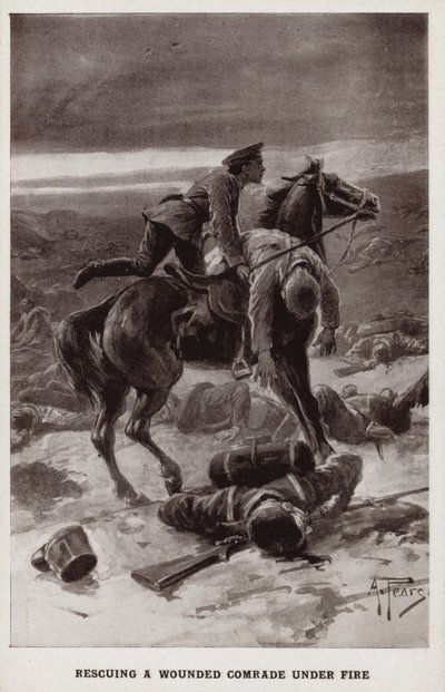 Rettung eines verwundeten Kameraden unter Beschuss, Erster Weltkrieg von Alfred Pearse