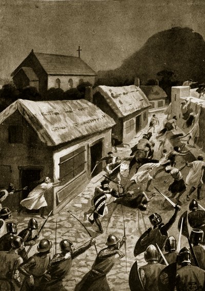 Der Sturm auf Berwick durch die Schotten, November 1354, Illustration aus 