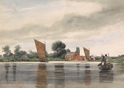 Coldham Hall, mit H. Priest und C. Turner beim Angeln, 1835 von Alfred Priest
