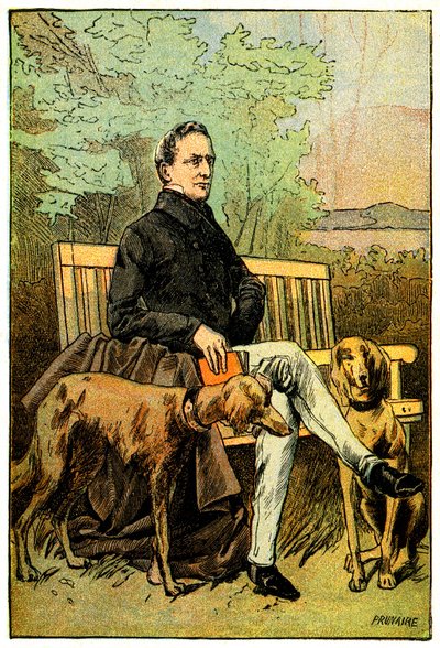 Der Dichter Alphonse de Lamartine mit seinen Hunden von Alfred Prunaire