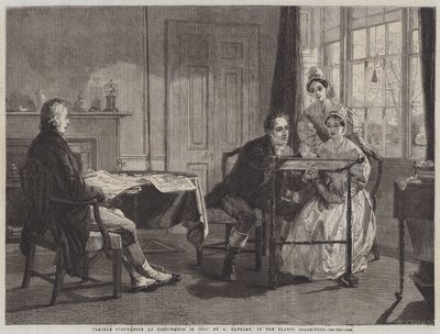 George Stephenson in Darlington im Jahr 1823 von Alfred Rankley
