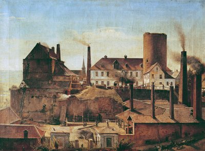 Die Harkort-Fabrik in Burg Wetter, ca. 1834 von Alfred Rethel