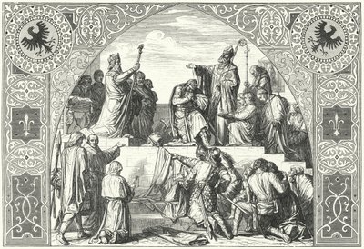 Die Taufe des sächsischen Häuptlings Widukind, 785 von Alfred Rethel