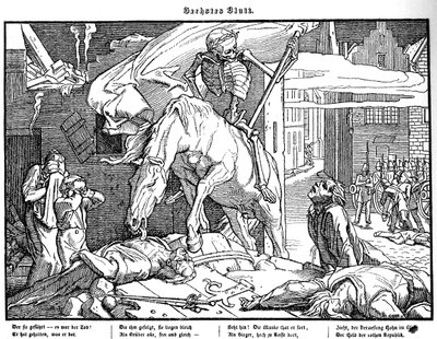 Totentanz 1848: Tod als republikanischer Held von Alfred Rethel