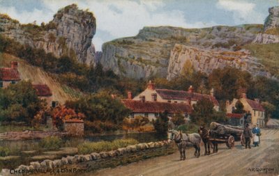 Dorf Cheddar und Löwenfelsen von Alfred Robert Quinton