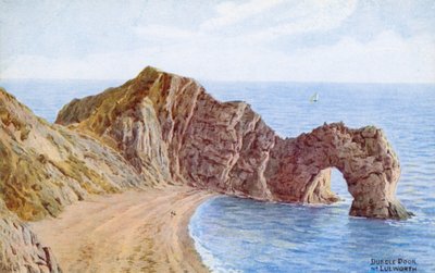 Durdle Door, bei Lulworth (Farblithografie) von Alfred Robert Quinton