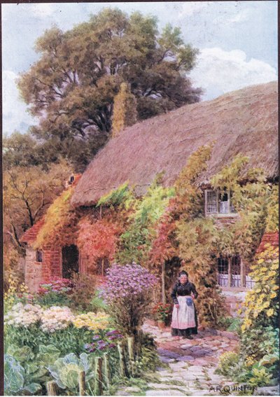 Omas Cottage, Henley Common, in der Nähe von Midhurst, Sussex, aus Die Cottages und das Dorfleben im ländlichen England, veröffentlicht von Dent & Sons Limited von Alfred Robert Quinton