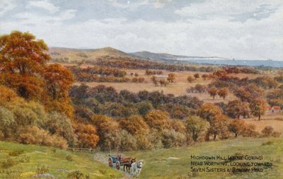 Highdown Hill (über Goring), nahe Worthing, Blick auf Seven Sisters und Beachy Head von Alfred Robert Quinton