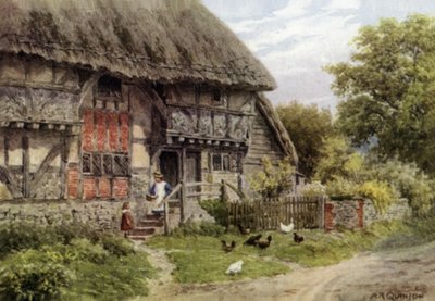 Altes Cottage, Bignor, Sussex (Farblithographie) von Alfred Robert Quinton