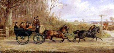 Eine Kutsche und vier Pferde auf dem Weg zu einem Treffen von Alfred Sheldon Williams