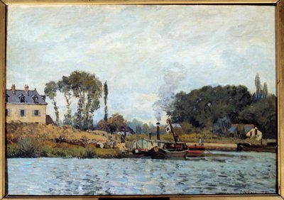 Boot an der Schleuse von Bougival von Alfred Sisley