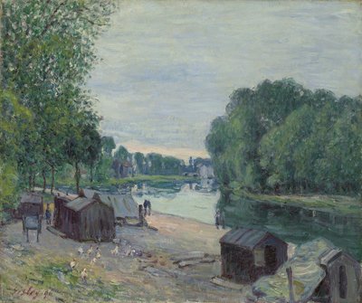 Hütten am Rand des Loing von Alfred Sisley