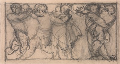 Gruppe von Putten (Entwurf für ein Fries?) von Alfred Emile Stevens