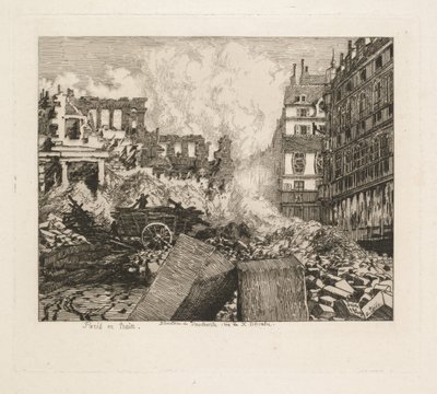 Paris im Zug. Abriss des Vaudeville-Theaters: rue du Dix-Décembre von Alfred Taiée