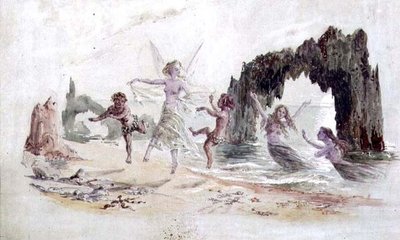 Feen und Faune am Meeresufer von Alfred Thompson