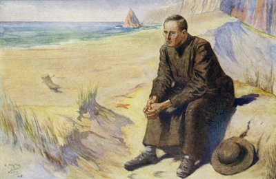 Pater Damien, belgischer katholischer Missionar, auf seiner Mission zur Leprakolonie auf Molokai, Hawaii, 1873-1889 von Alfred Wallis Mills