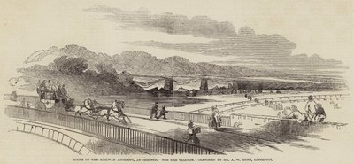 Szene des Eisenbahnunfalls in Chester, das Dee-Viadukt von Alfred William Hunt