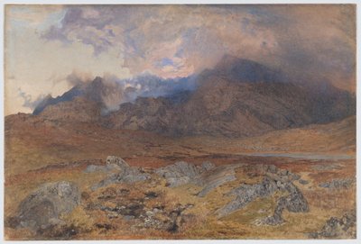 Snowdon, nach einem Aprilhagelsturm [oder Snowdon durch aufklarende Wolken] von Alfred William Hunt