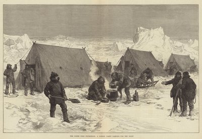 Die Nordpolexpedition, eine Schlittenparty campt für die Nacht von Alfred William Hunt