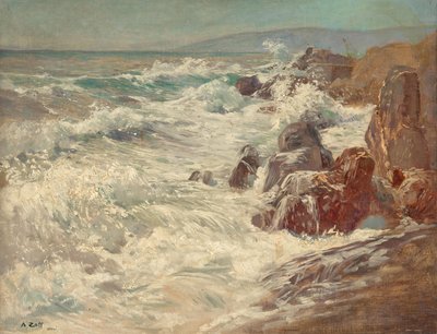 Brandung an der Küste von Nervi von Alfred Zoff