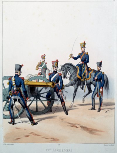 Napoleonische Armee: Leichte Artillerie. Gravur von Alfred De Marbot (19. Jahrhundert) 1812. Malmaison, Musee Du Chateau. von Alfred de (after) Marbot