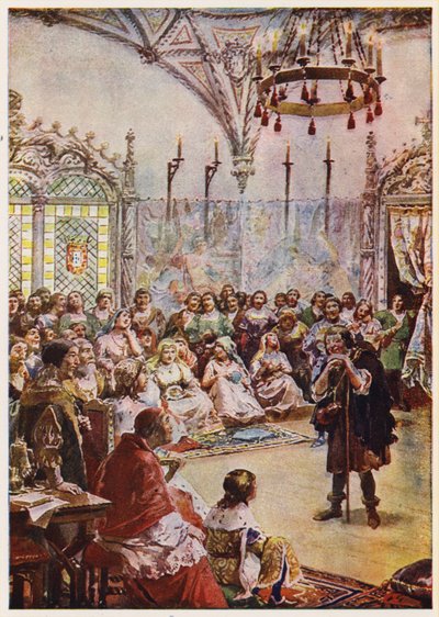 Gil Vicente am Hof von König Manuel I. von Portugal von Alfredo Roque Gameiro