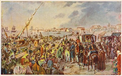 Johann von Braganza, Prinzregent von Portugal, auf dem Weg nach Brasilien von Alfredo Roque Gameiro