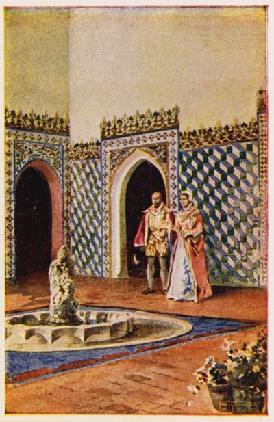 Maurische Architektur im Palast von Sintra, Portugal von Alfredo Roque Gameiro