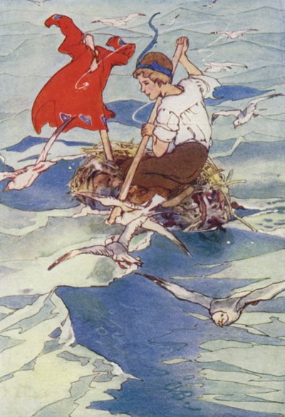 Er segelte fröhlich, seinen Mantel dem Wind entgegenhaltend von Alice Bolingbroke (after) Woodward