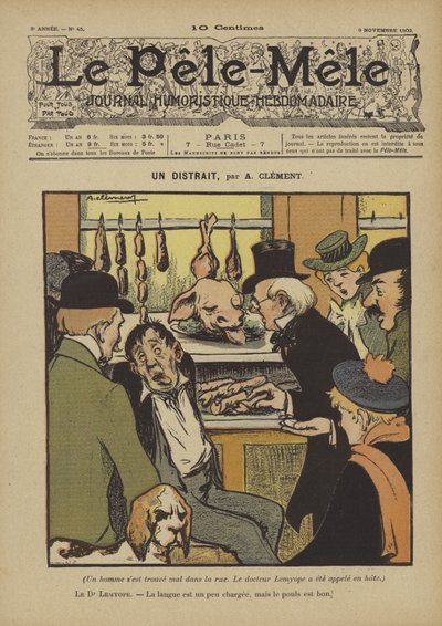 Un distrait. Illustration für Le Pele-Mele, 1902 von Aline Clement