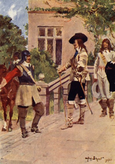 König Karl und Cornet Joyce (Farblitho) von Allan (after) Stewart