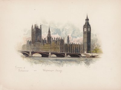 Bekanntes London: Houses of Parliament und Westminster Bridge von Allan F. Barraud