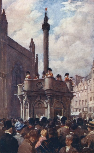 Eine königliche Proklamation vom Mercat Cross von Allan Stewart
