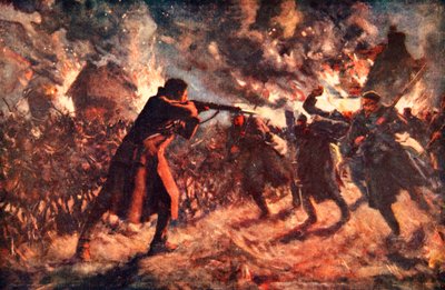Private Meston greift im Alleingang mehrere Feinde an, die nach der Eroberung eines britischen Grabens vorrückten von Allan Stewart