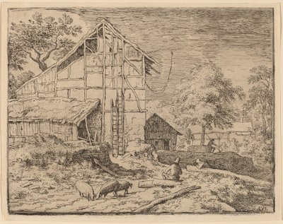 Hütte mit zwei Leitern von Allart van Everdingen