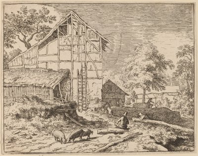 Hütte mit zwei Leitern von Allart van Everdingen