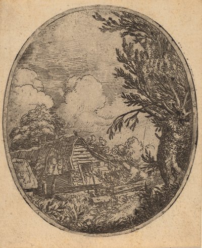 Hamlet zwischen den Bäumen, wahrscheinlich um 1645-1656 von Allart van Everdingen