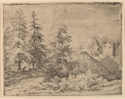 Mann zwischen zwei Tannen, wahrscheinlich ca. 1645-1656 von Allart van Everdingen