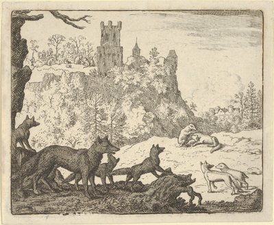 Renard verlässt mit dem Dachs, 1650-75 von Allart van Everdingen