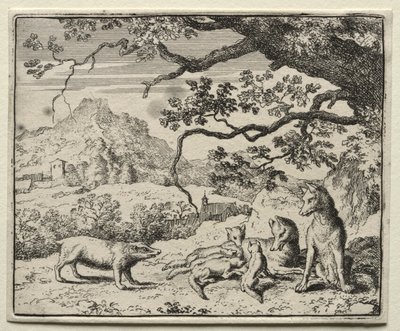 Reineke Fuchs: Der Dachs ruft Reineke vor Gericht von Allart van Everdingen