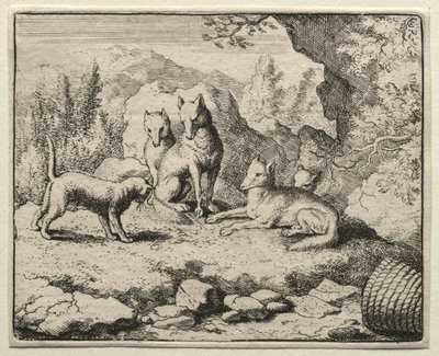 Reineke Fuchs: Die Katze ruft Reineke vor Gericht von Allart van Everdingen