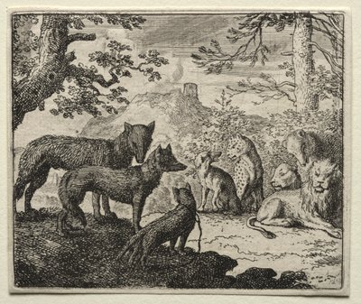 Reineke Fuchs: Die Verwandten von Reineke verlassen das Gericht von Allart van Everdingen