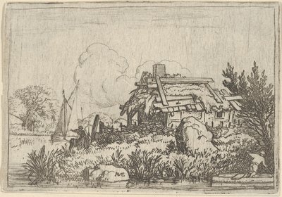 Die zerstörte Hütte, umgeben von Wasser, 17. Jahrhundert von Allart van Everdingen