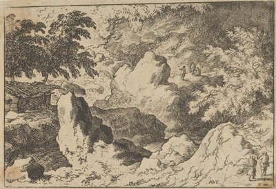 Die drei Männer auf dem Felsen, 17. Jahrhundert von Allart van Everdingen