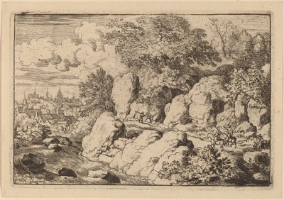 Zwei Reiter auf einem felsigen Pfad, wahrscheinlich ca. 1645-1656 von Allart van Everdingen