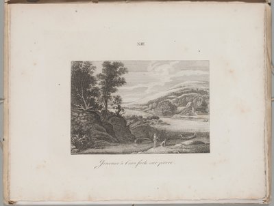 Die Kunst der Lithographie: Flusslandschaft, Platte XIII von Alois Senefelder