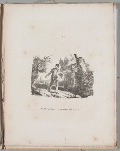 Die Kunst der Lithographie: Übertragung eines Holzstichs, Platte VI von Alois Senefelder