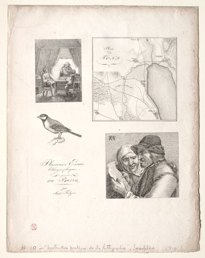 Die Kunst der Lithographie: Vier Motive nach Falger von Alois Senefelder
