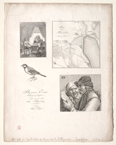 Vier Motive nach Falger von Alois Senefelder